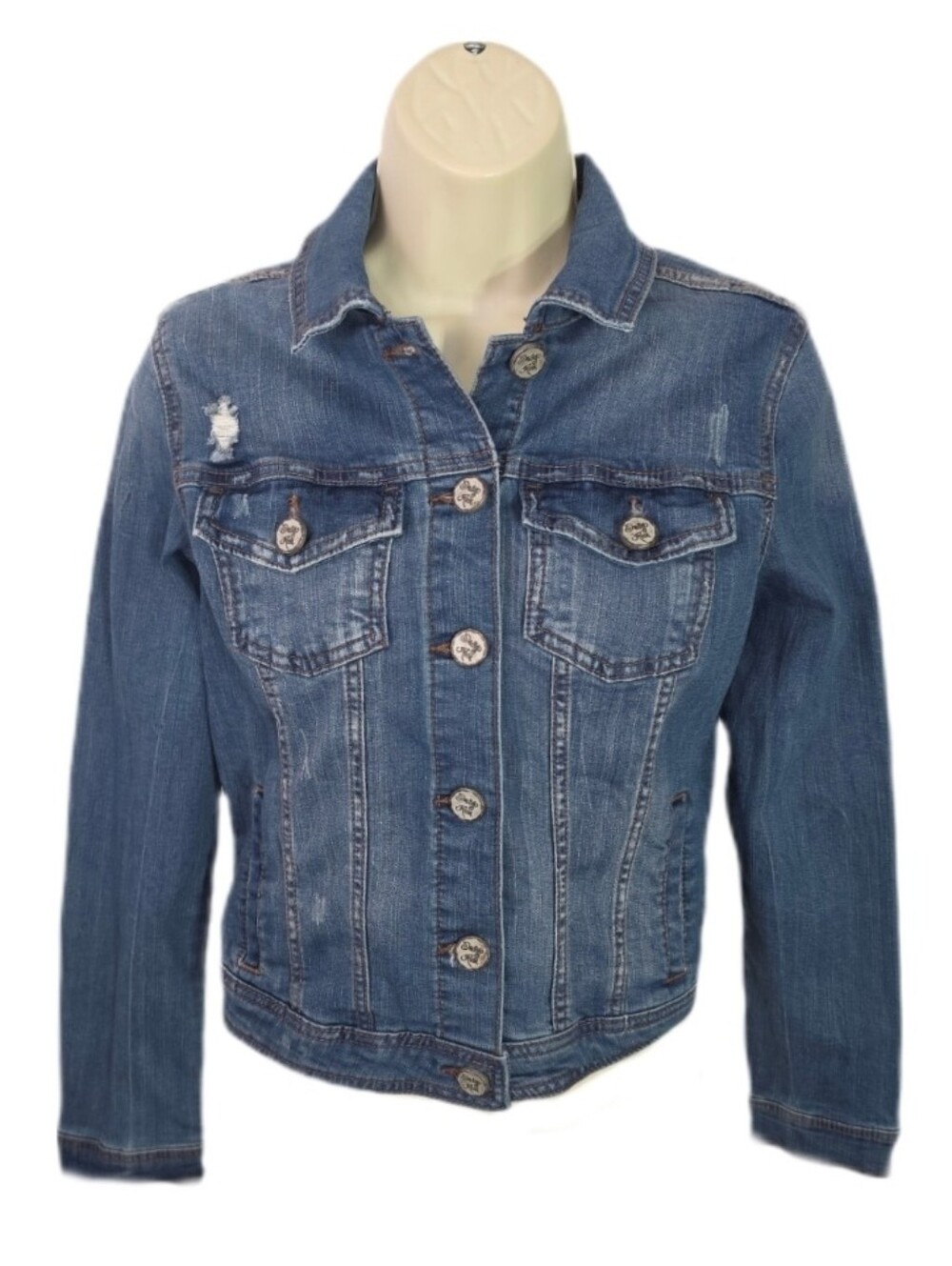Indigo Rein Jacket Classic Trucker Cotton Blend Jean Youth Blue Size XL